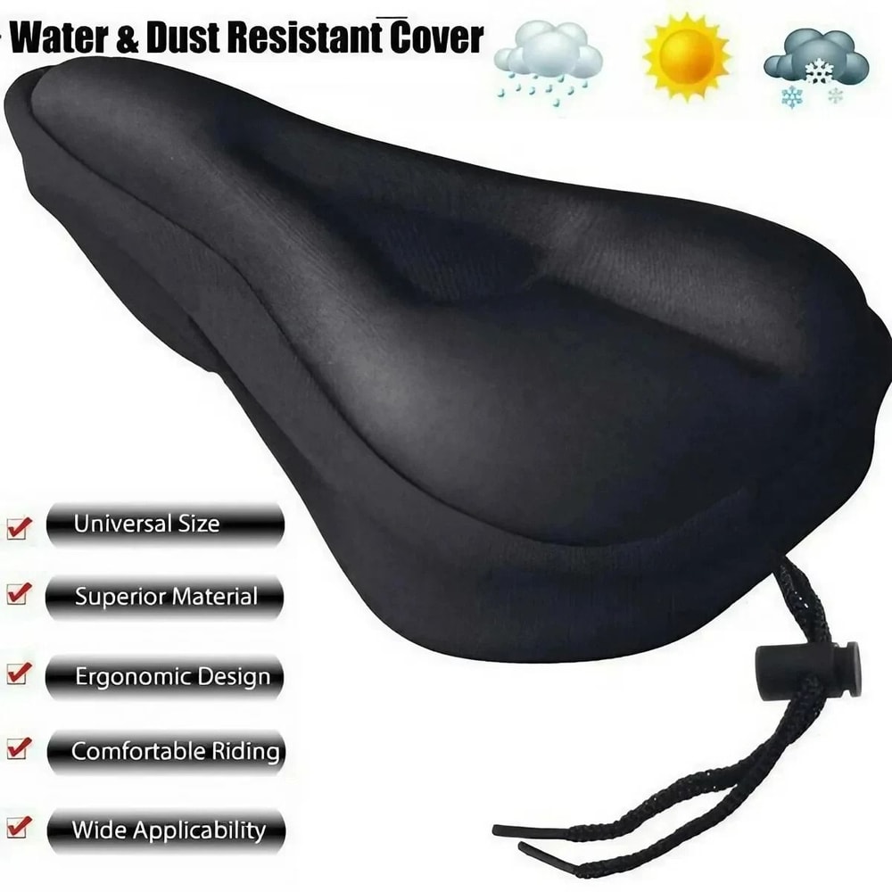 Wide Gel Bicycle Seat Cushion Soft Padded Saddle Cover For Mountain And Exercise Bikes 2