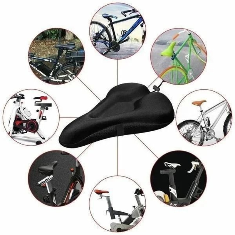 Wide Gel Bicycle Seat Cushion Soft Padded Saddle Cover For Mountain And Exercise Bikes 4