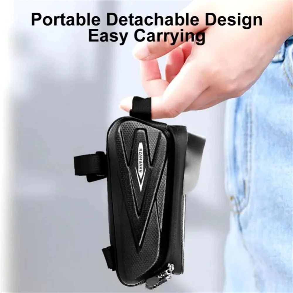 Waterproof Bicycle Phone Frame Bag Touch Screen Hard Shell Front Tube Storage 1