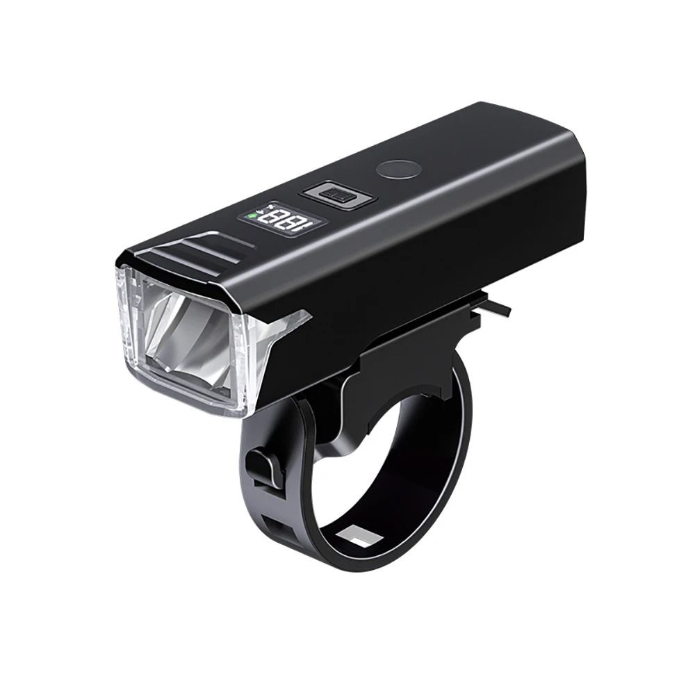 USB Rechargeable Bicycle Headlight 300 Lumen With Battery Level Display And Power Bank 6