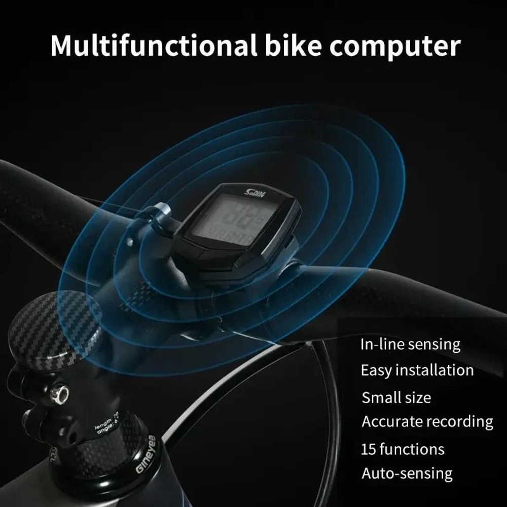 Wired Bicycle Cycling Computer With LCD Display Odometer Speedometer And Multi Function Ride Tracke 3