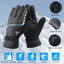 winter full finger gloves for men and women warm fleece windproof waterproof non slip outdoor gloves