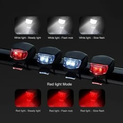 bike light set silicone waterproof bicycle head front lamp and taillight warning lights