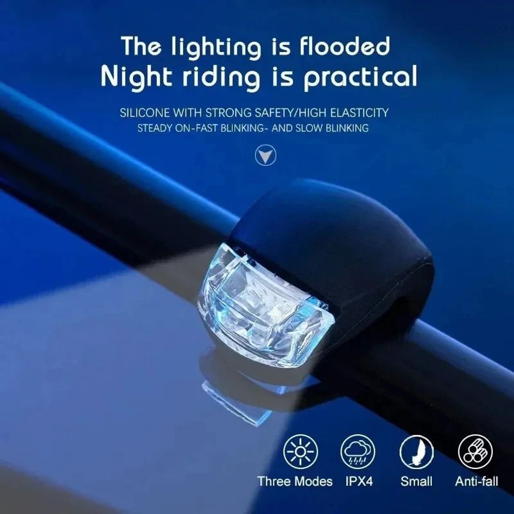 Bike Light Set Silicone Waterproof Bicycle Head Front Lamp And Taillight Warning Lights 1