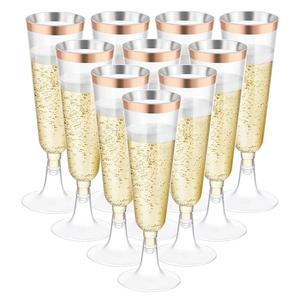 Disposable Plastic Champagne Flute Cups Set Of 5 7