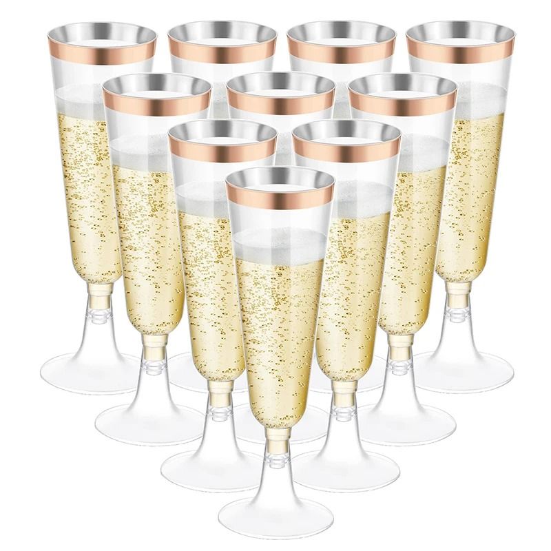 Disposable Plastic Champagne Flute Cups Set Of 5 7