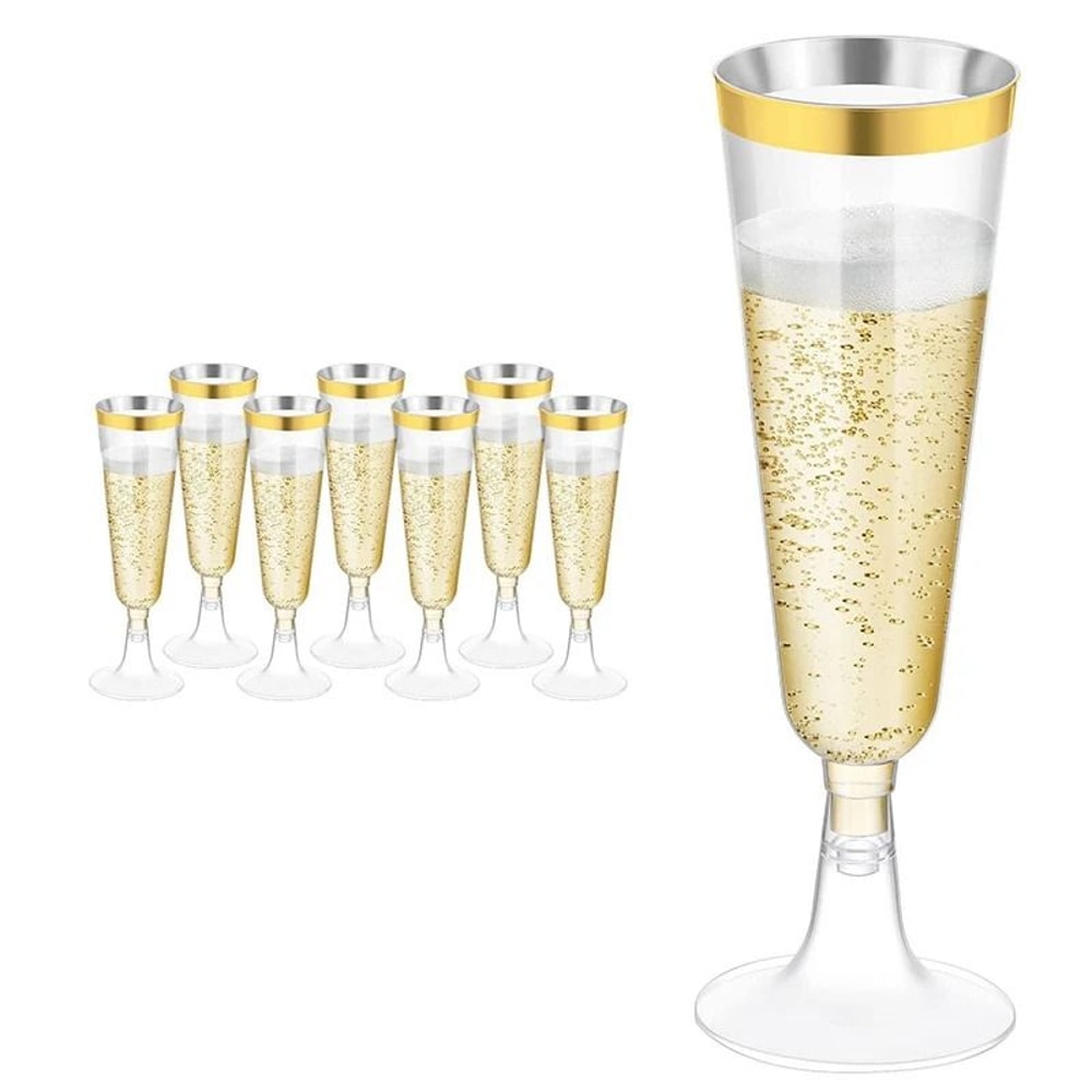 Disposable Plastic Champagne Flute Cups Set Of 5 8