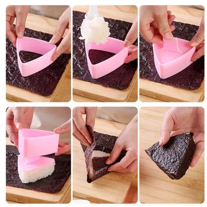 Plastic Sushi Mold Onigiri Rice Ball Press Set Of 3 4