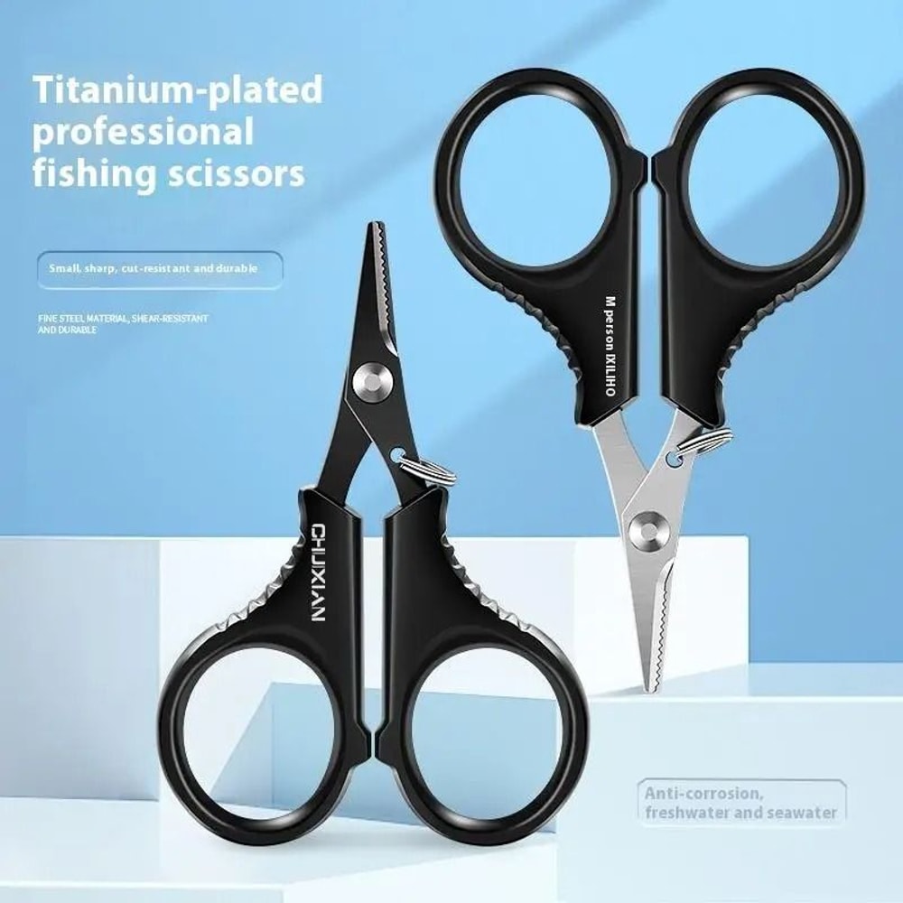Titanium Coated Fishing Scissors Line Cutter Tool 0