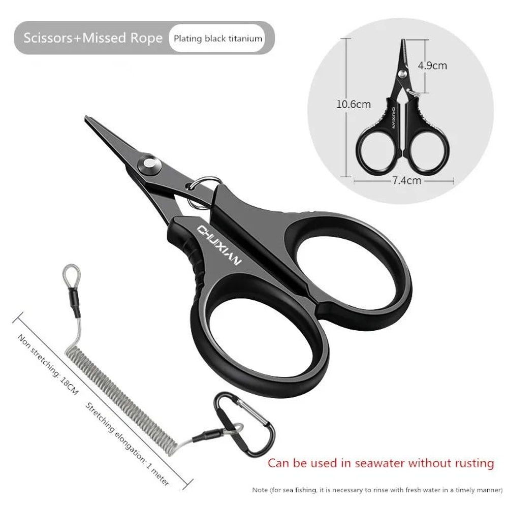 Titanium Coated Fishing Scissors Line Cutter Tool 9