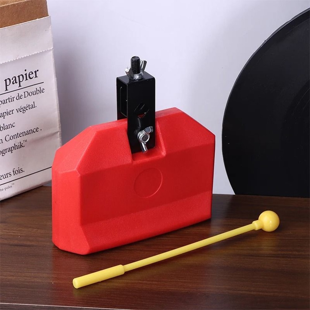 Cowbell Clapper Drum Bell Percussion Set With Hammer 4