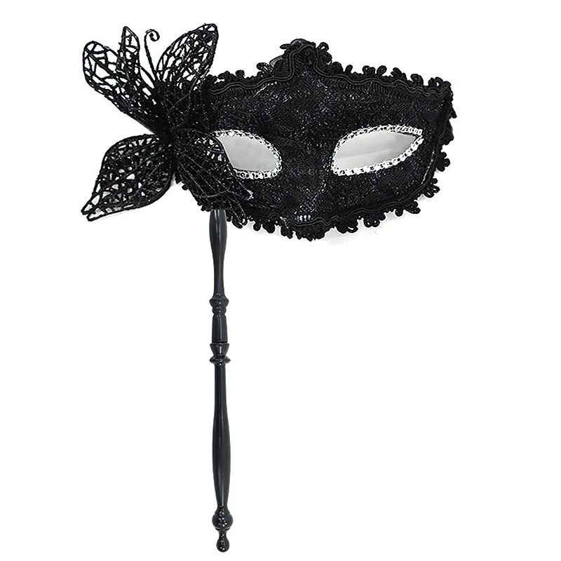 Venetian Half Face Masquerade Mask With Holding Stick 8