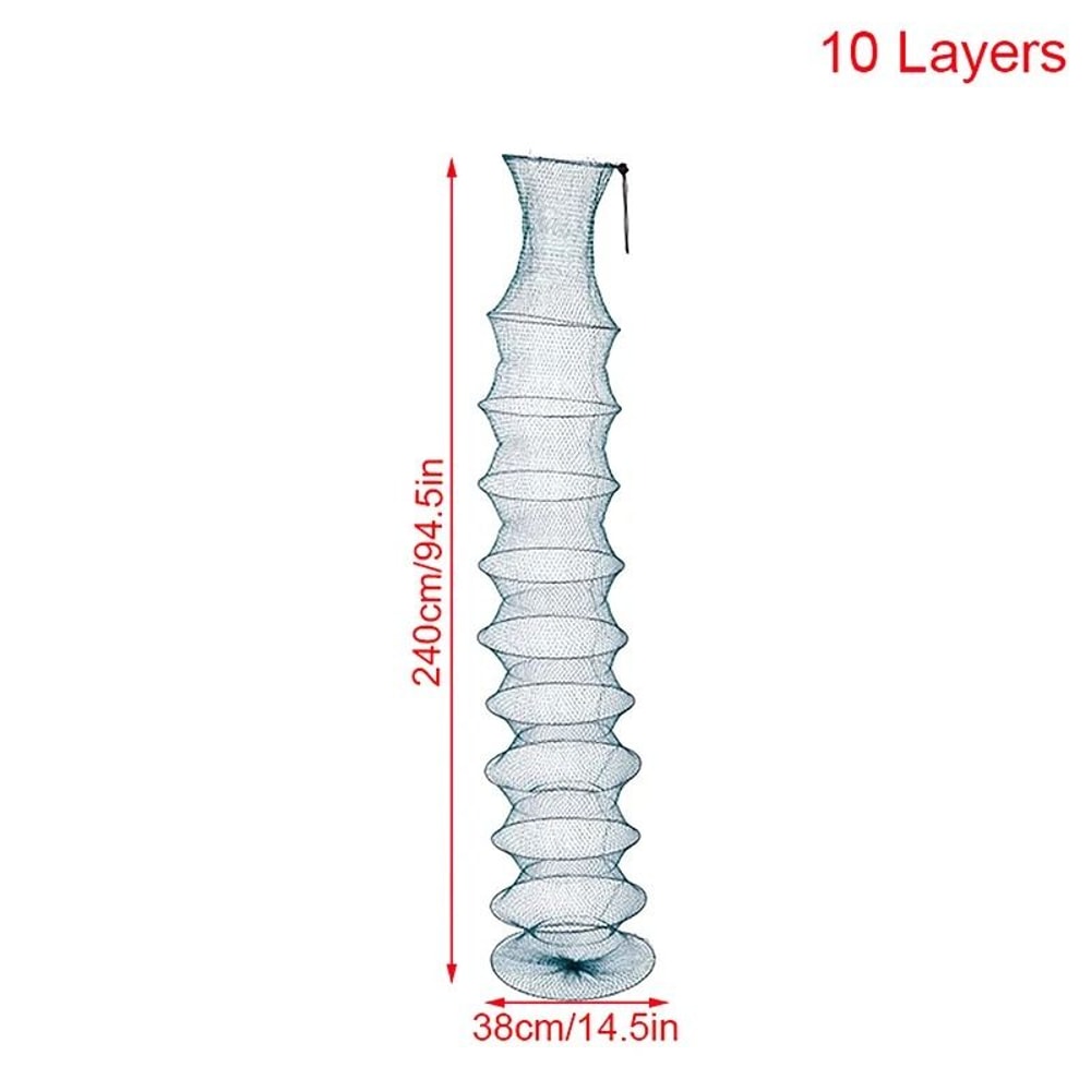 Collapsible Nylon Fishing Net Bag Shrimp And Fish Cage 9