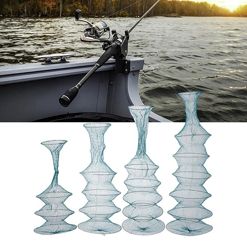 Collapsible Nylon Fishing Net Bag Shrimp And Fish Cage 1