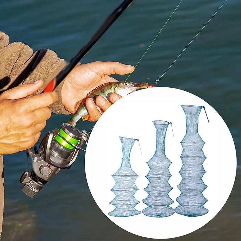 Collapsible Nylon Fishing Net Bag Shrimp And Fish Cage 2