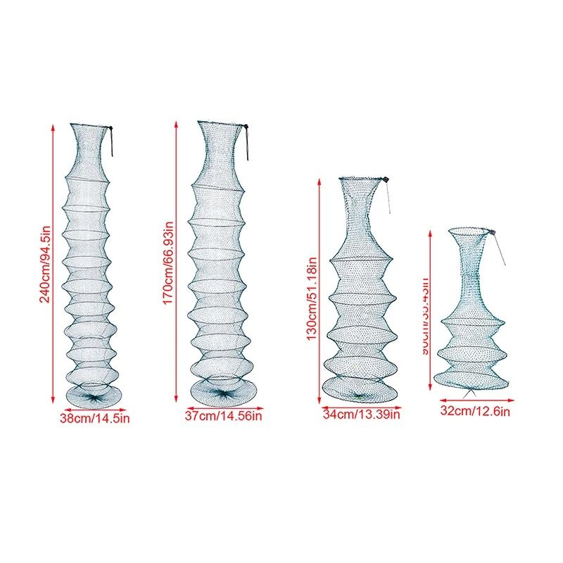 Collapsible Nylon Fishing Net Bag Shrimp And Fish Cage 5