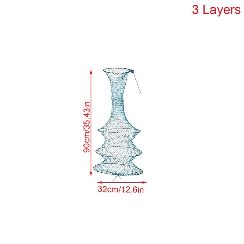 Collapsible Nylon Fishing Net Bag Shrimp And Fish Cage 6