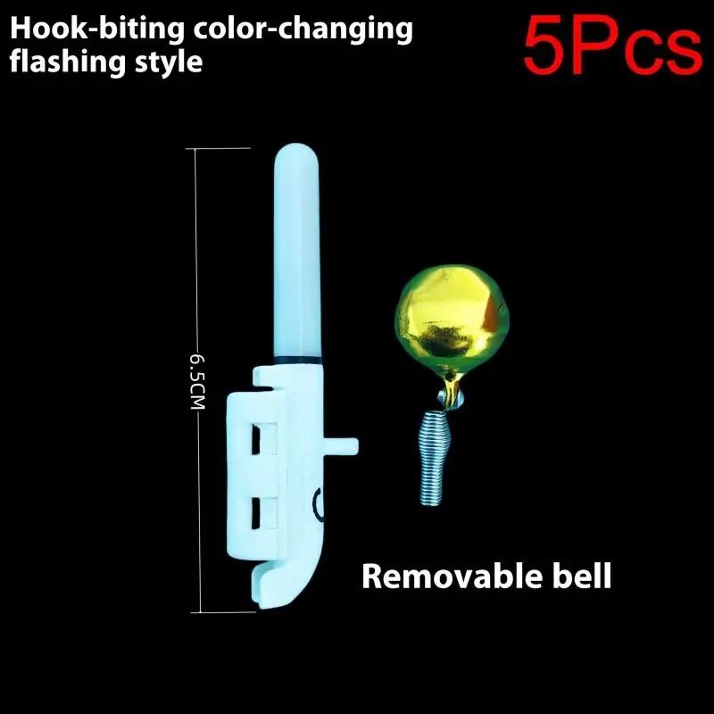 LED Fishing Glow Sticks With Bell Reusable Night Fishing Alarms Set Of 5 9