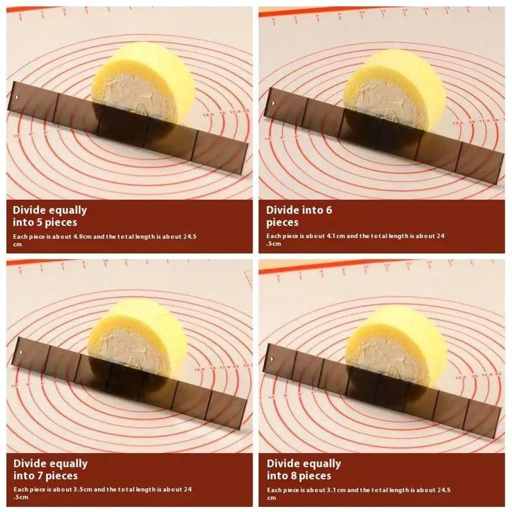 Cake Cutting Roll Scale Ruler Set For Uniform Baking Portions 3
