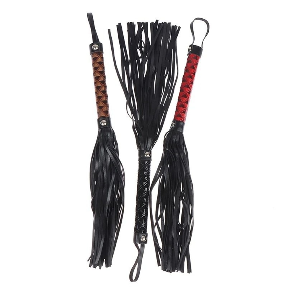 Non Slip Leather Braided Horse Riding Crop Whip 3