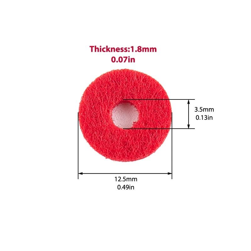 Red Felt Piano Washer Pads Rings Set Of 90 4