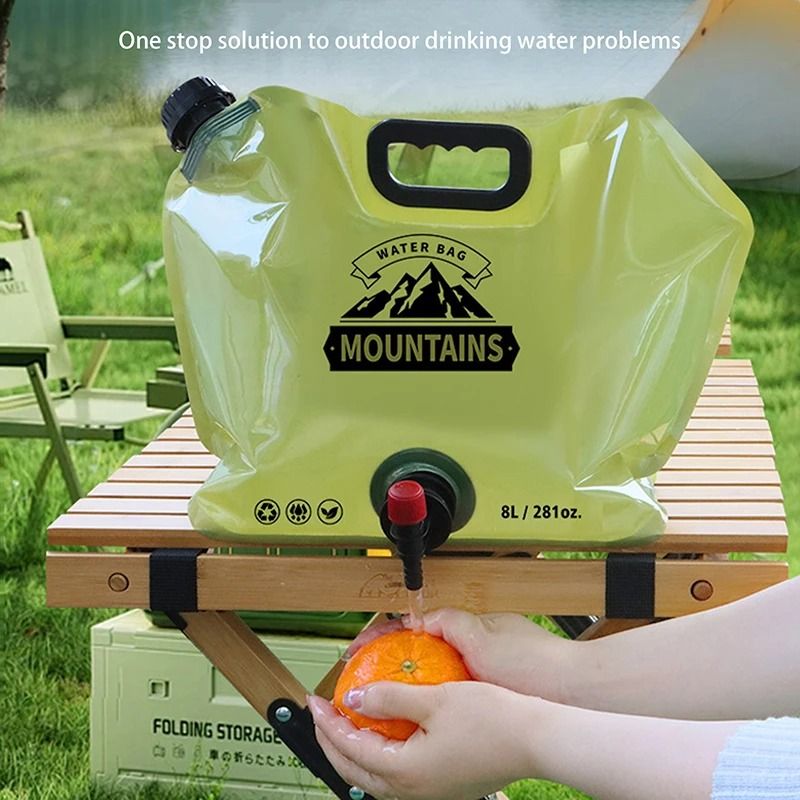 8L Outdoor Portable Water Bag With Faucet And Handle 0
