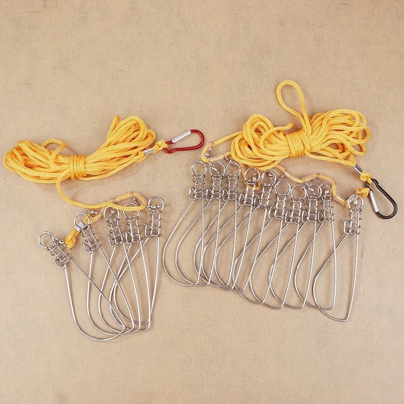 Stainless Steel Fishing Lock Buckle Chain Stringer With Float 3