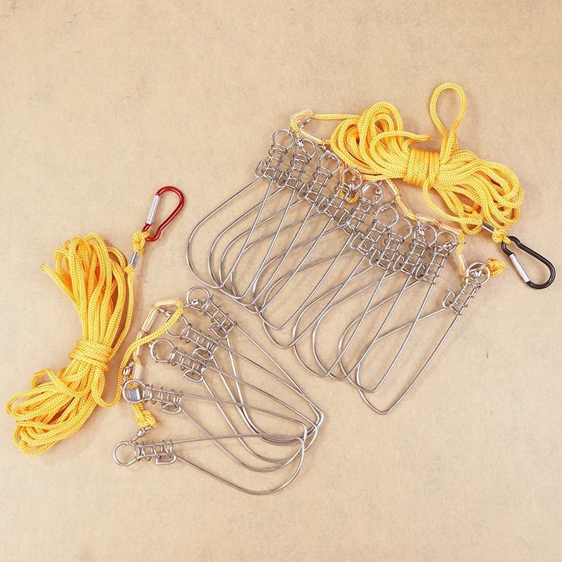 Stainless Steel Fishing Lock Buckle Chain Stringer With Float 4