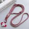 Colorful Nylon Phone Lanyard Shoulder Strap With Flower Charm 12