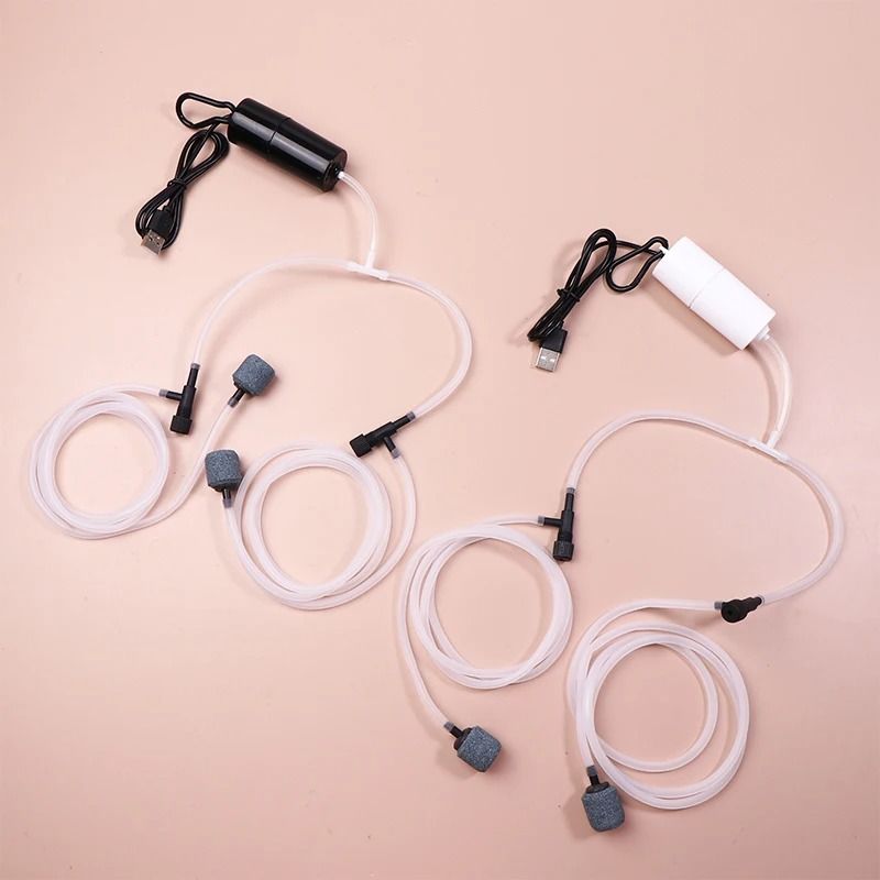 USB Aquarium Oxygen Air Pump Dual Outlet Silent Aerator 3