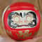Japanese Ceramic Daruma Lucky Cat Fortune Money Box Ornament 4