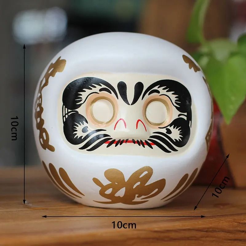 Japanese Ceramic Daruma Lucky Cat Fortune Money Box Ornament 5