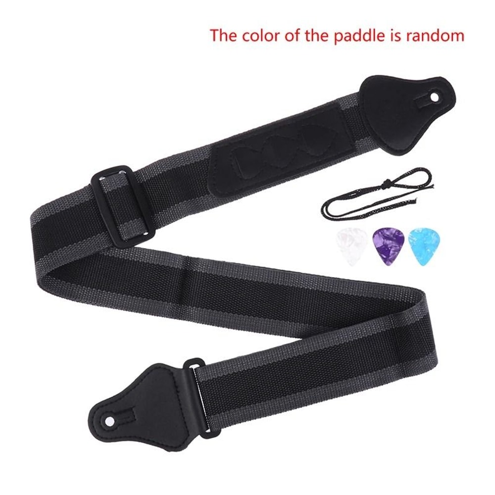 Adjustable Guitar Strap With Pick Holder For Electric Acoustic Bass Guitar 7