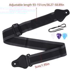 adjustable guitar strap with pick holder for electric acoustic bass guitar
