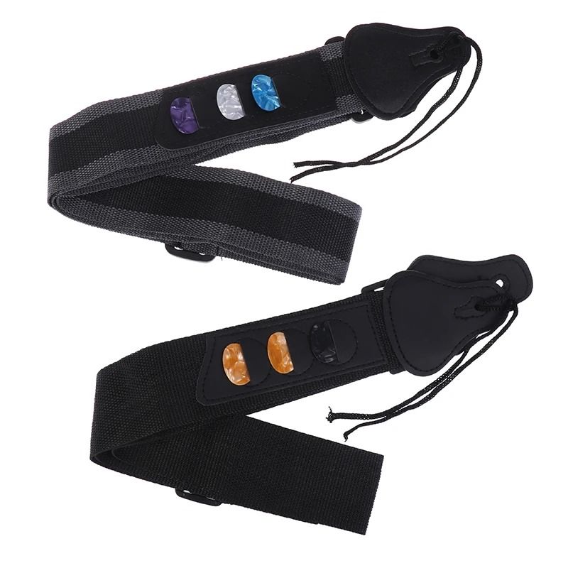 Adjustable Guitar Strap With Pick Holder For Electric Acoustic Bass Guitar 2