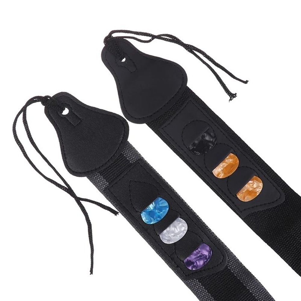Adjustable Guitar Strap With Pick Holder For Electric Acoustic Bass Guitar 3