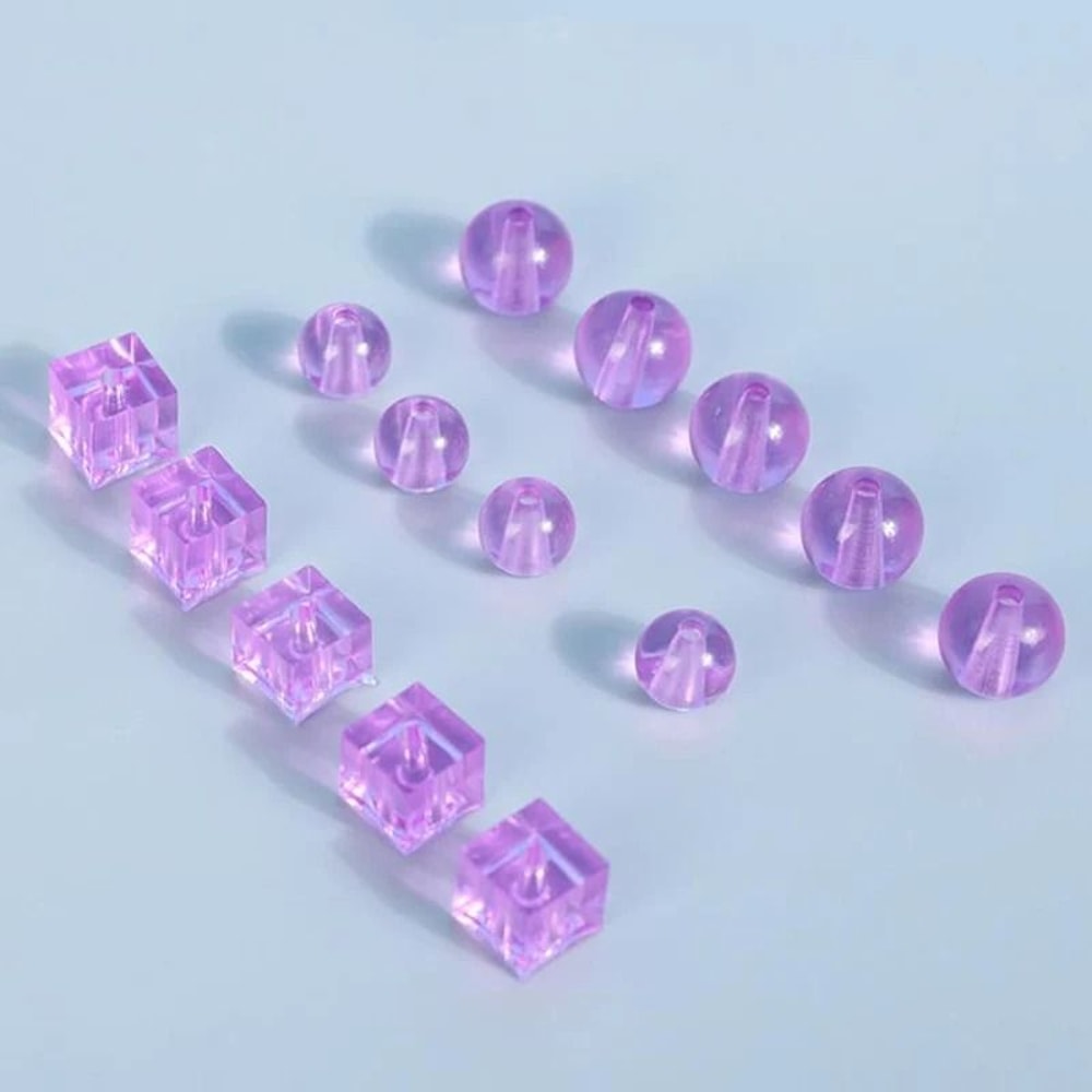 Silicone Jewelry Mold For Square Bead And Ball Epoxy Pendants 4