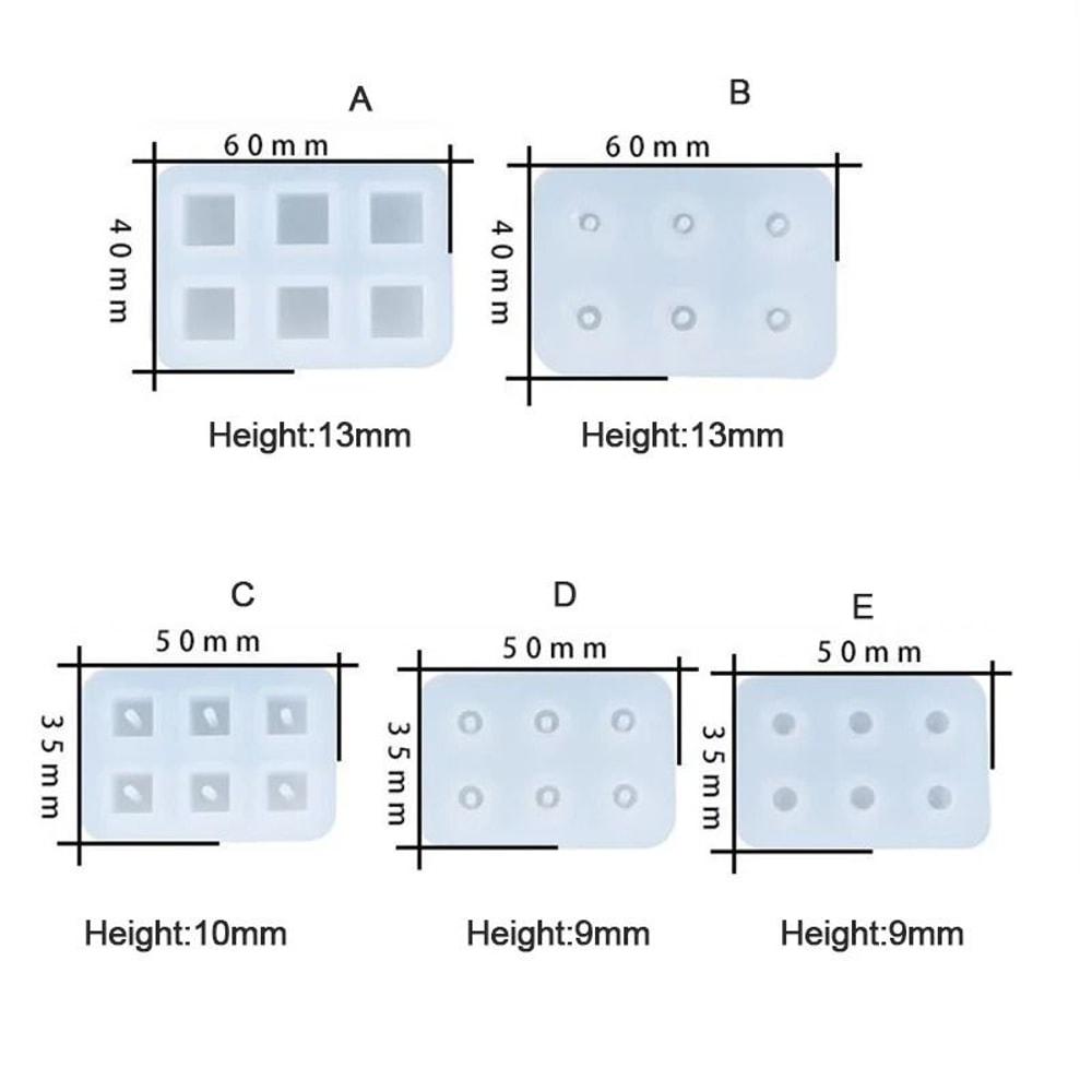 Silicone Jewelry Mold For Square Bead And Ball Epoxy Pendants 5