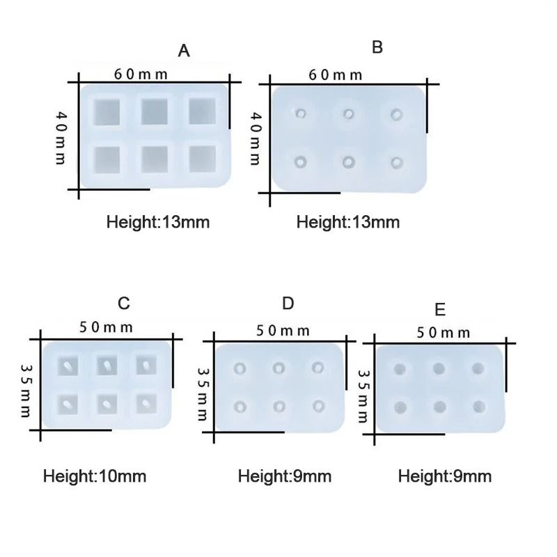 Silicone Jewelry Mold For Square Bead And Ball Epoxy Pendants 5