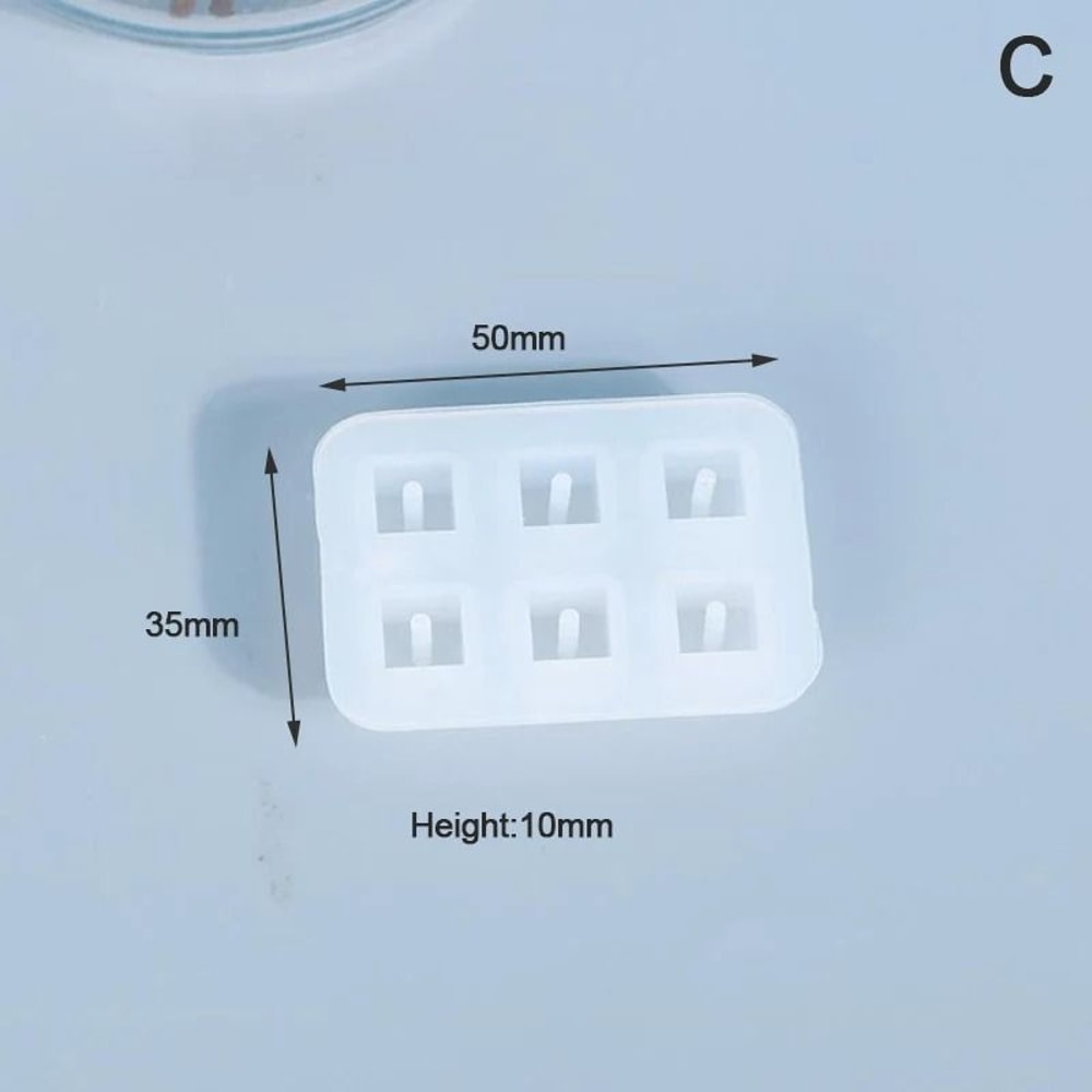 Silicone Jewelry Mold For Square Bead And Ball Epoxy Pendants 9