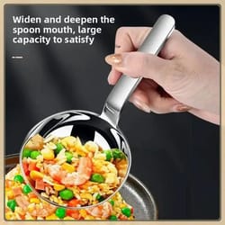 stainless steel deep soup spoon with short handle kitchen ladle