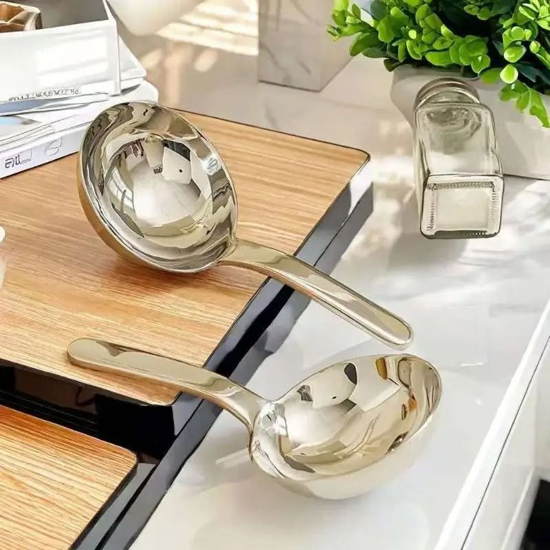 Stainless Steel Deep Soup Spoon With Short Handle Kitchen Ladle 3