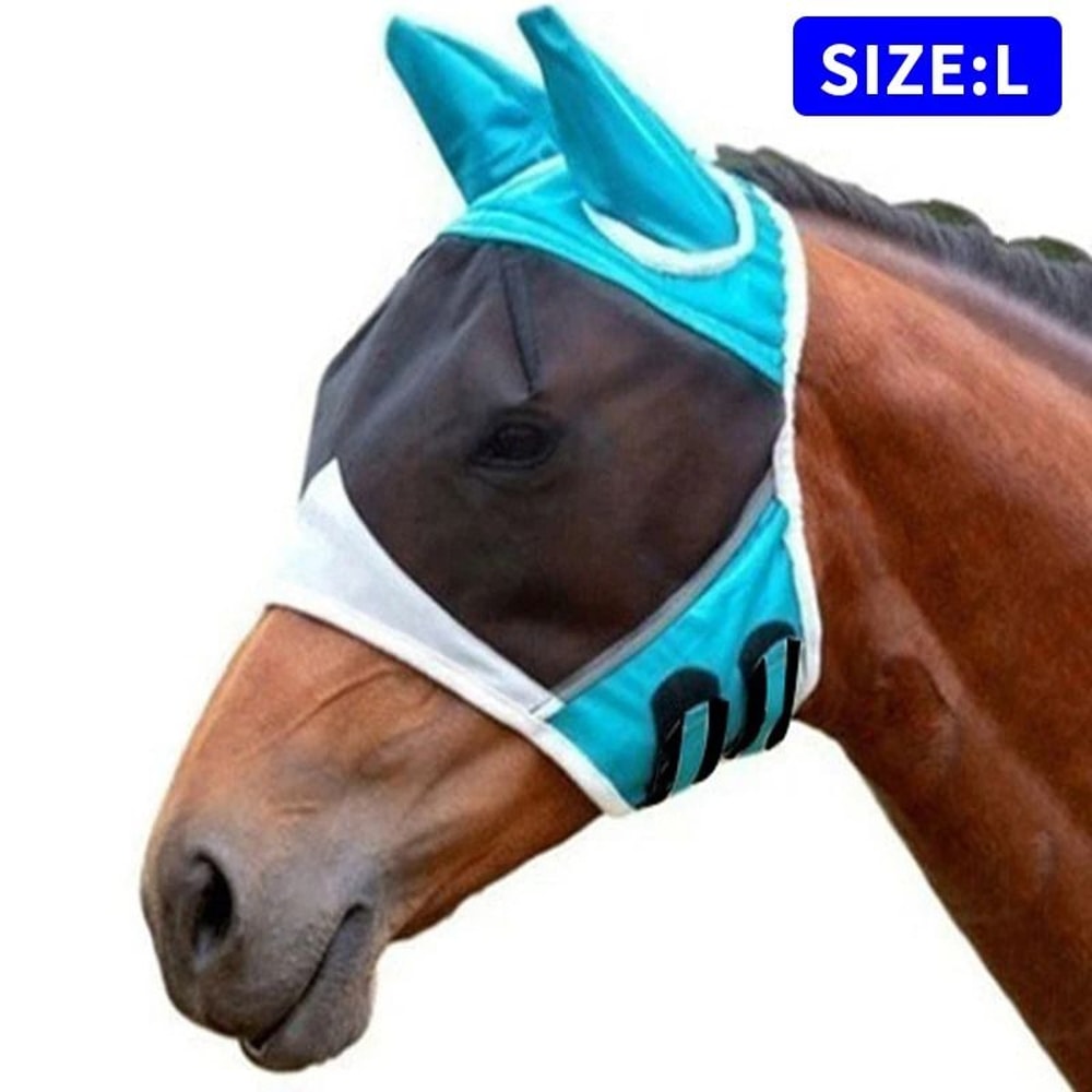 Fine Mesh Horse Fly Mask With Ears UV Protection For Equine Care 8