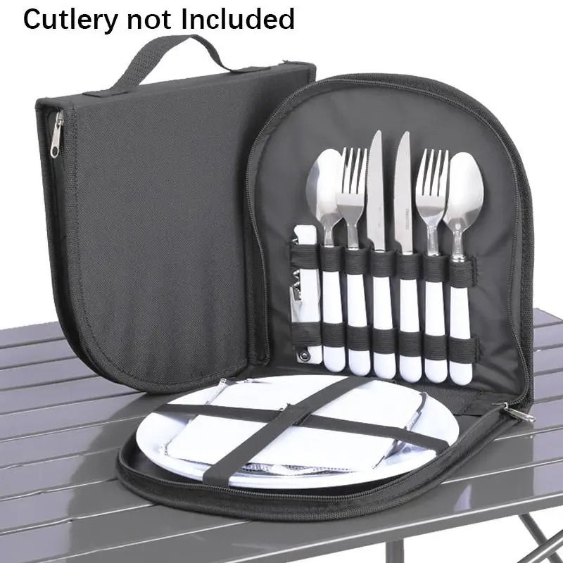 Camping Tableware Storage Bag Portable Utensil Organizer For Travel BBQ 3