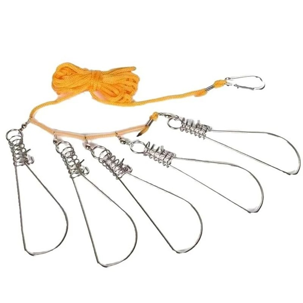 Stainless Steel Fishing Rope Lanyard With Buckle And Hooks Fish Lock 2