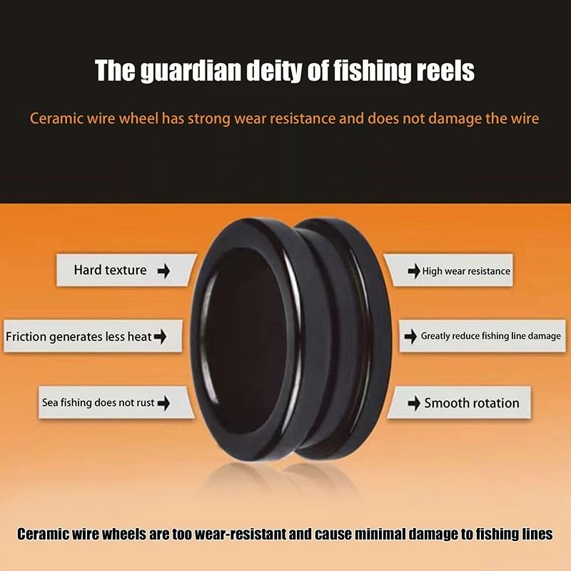 Ceramic SIC Fishing Line Roller Thread Guide For Spinning Reel 5