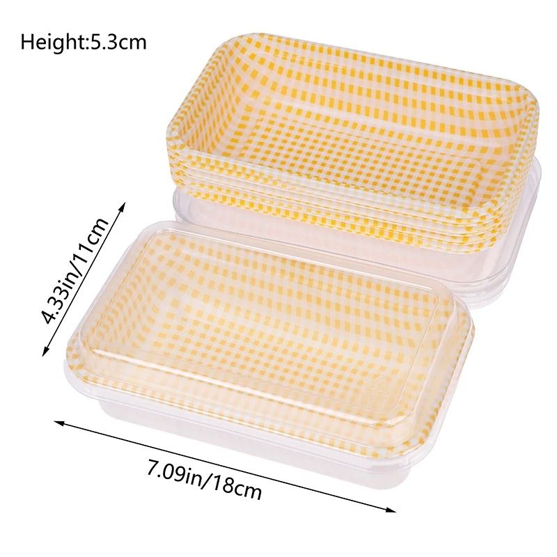 Disposable Rectangular Plastic Food Containers With Lids For Cake Picnic Bento 10 Piece Set 5
