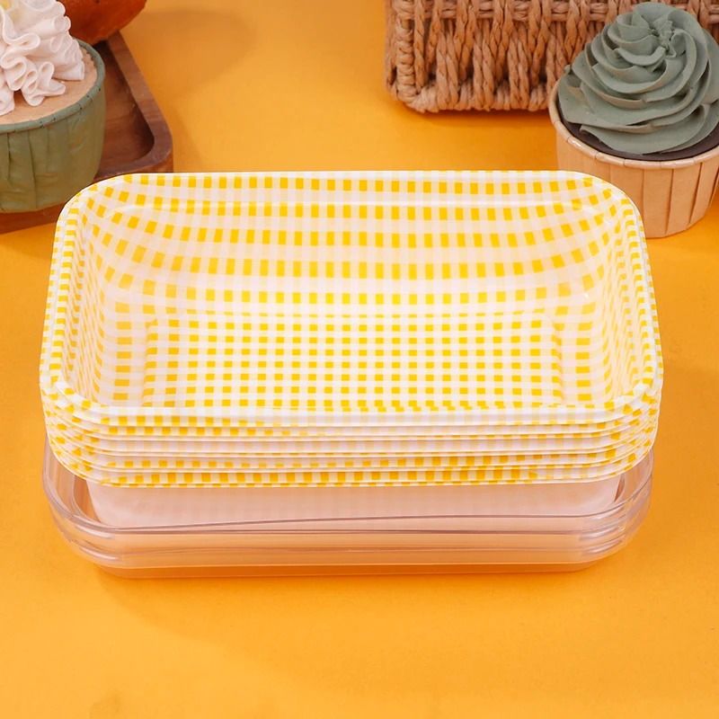 Disposable Rectangular Plastic Food Containers With Lids For Cake Picnic Bento 10 Piece Set 7