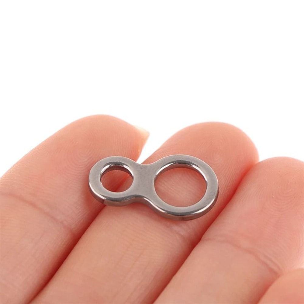 Stainless Steel Assist Hook Figure 8 Rings Fishing Lure Connectors 10 Piece Set 3