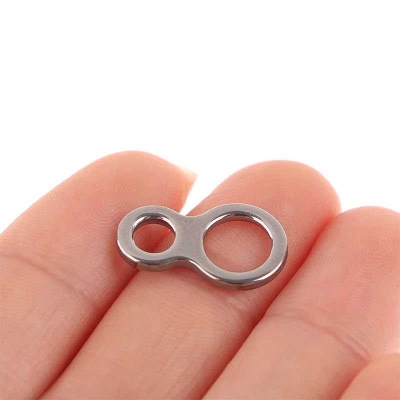 Stainless Steel Assist Hook Figure 8 Rings Fishing Lure Connectors 10 Piece Set 3